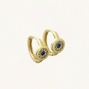 Brand new - evil eye mini huggie earrings - 925 sterling silver